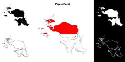 Papua barat Provinz Gliederung Karte einstellen vektor