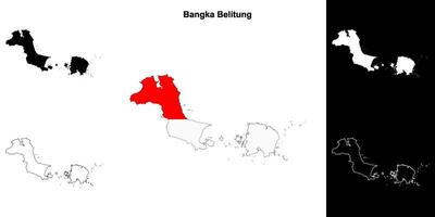 Bangka belitung Provinz Gliederung Karte einstellen vektor