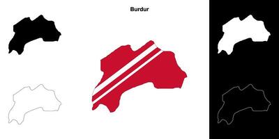 Burdur Provinz Gliederung Karte einstellen vektor