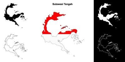 sulawesi tengah provins översikt Karta uppsättning vektor