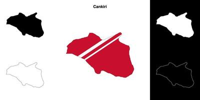 cankiri Provinz Gliederung Karte einstellen vektor