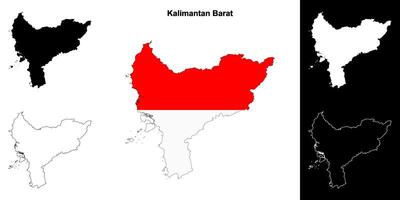 Kalimantan barat Provinz Gliederung Karte einstellen vektor