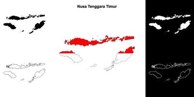 nusa Tenggara timur Provinz Gliederung Karte einstellen vektor