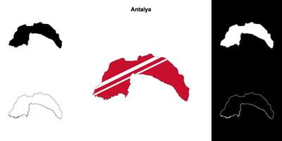 Antalya Provinz Gliederung Karte einstellen vektor