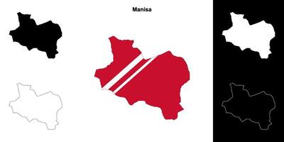 Manisa Provinz Gliederung Karte einstellen vektor