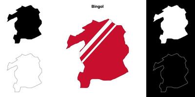 Bingol Provinz Gliederung Karte einstellen vektor
