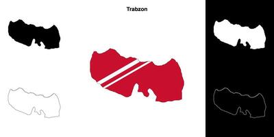 Trabzon Provinz Gliederung Karte einstellen vektor