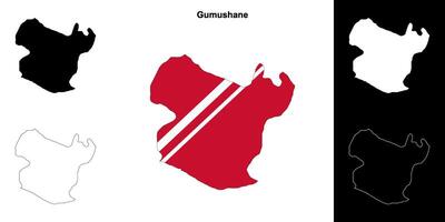 Gumushan Provinz Gliederung Karte einstellen vektor