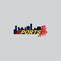 Laufen Sport Logo Grafik Illustration auf Hintergrund vektor