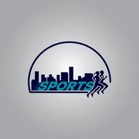 Laufen Sport Logo Grafik Illustration auf Hintergrund vektor
