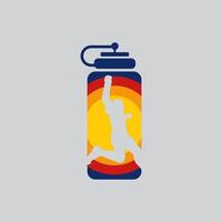 Flasche Läufer Logo Grafik Illustration auf Hintergrund vektor