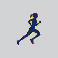 Weg Lauf Marathon- Logo Grafik Illustration auf Hintergrund vektor