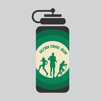 Flasche Läufer Logo Grafik Illustration auf Hintergrund vektor