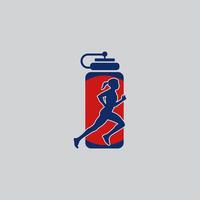 Flasche Läufer Logo Grafik Illustration auf Hintergrund vektor