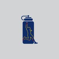 flaska löpare logotyp grafisk illustration på bakgrund vektor