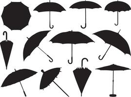 Regenschirm Silhouette auf Weiß Hintergrund vektor