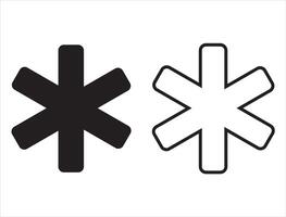 asterisk symbol på vit bakgrund vektor