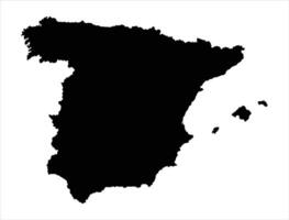 Spanien Karte Silhouette auf Weiß Hintergrund vektor