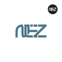 Brief nez Monogramm Logo Design vektor