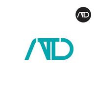 Brief atd Monogramm Logo Design vektor