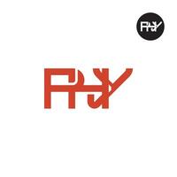 Brief phy Monogramm Logo Design vektor