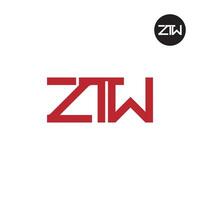 ztw Logo Brief Monogramm Design vektor