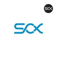 Brief scx Monogramm Logo Design vektor