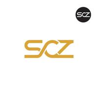 brev scz monogram logotyp design vektor