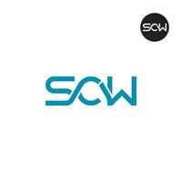 Brief scw Monogramm Logo Design vektor