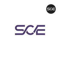 Brief sce Monogramm Logo Design vektor