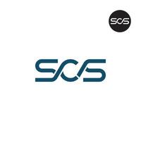 brev scs monogram logotyp design vektor