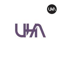 uha logotyp brev monogram design vektor