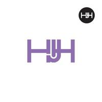 hjh Logo Brief Monogramm Design vektor