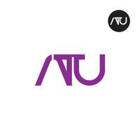 brev atu monogram logotyp design vektor