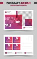 modern echt Zustand Postkarte Design Vorlage. korporativ eddm Postkarte Design. vektor