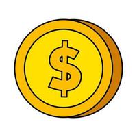 Münze Geld Bargeld isolierte Symbol vektor