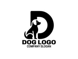 brev d hund logotyp design vektor