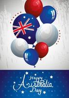 Happy Australia Day mit Ballons Helium Dekoration vektor