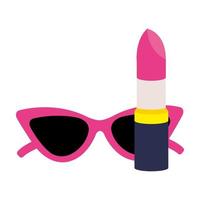 Lippenstift mit Sonnenbrille Pop-Art-Stil-Ikone vektor