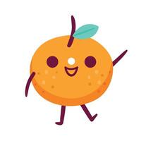 kawaii Orange Obst Karikatur auf Weiß vektor