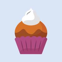 Cupcake Dessert auf Weiß Hintergrund Design vektor