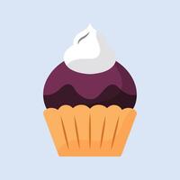 Cupcake Dessert auf Blau Hintergrund Design vektor