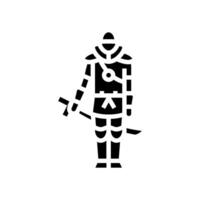 gata samuraj cyberpunk glyf ikon illustration vektor