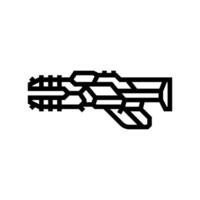 futuristisch Waffe Cyberpunk Linie Symbol Illustration vektor