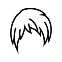 färgade hår emo linje ikon illustration vektor