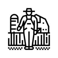 Bauernhof Feld Farmer Linie Symbol Illustration vektor