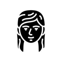 emo weiblich Benutzerbild Glyphe Symbol Illustration vektor