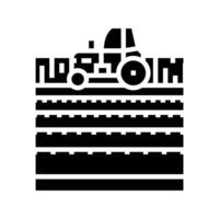 traktor fält glyf ikon illustration vektor