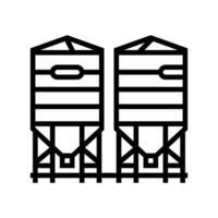 Silo Dünger Linie Symbol Illustration vektor