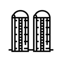 Silo Korn Farmer Linie Symbol Illustration vektor